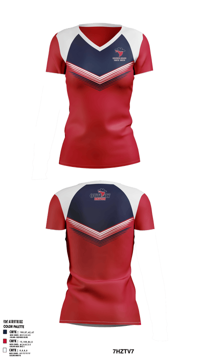 Saugerties Outlaws 20780337 Women's Short Sleeve V-neck Shirt - 10