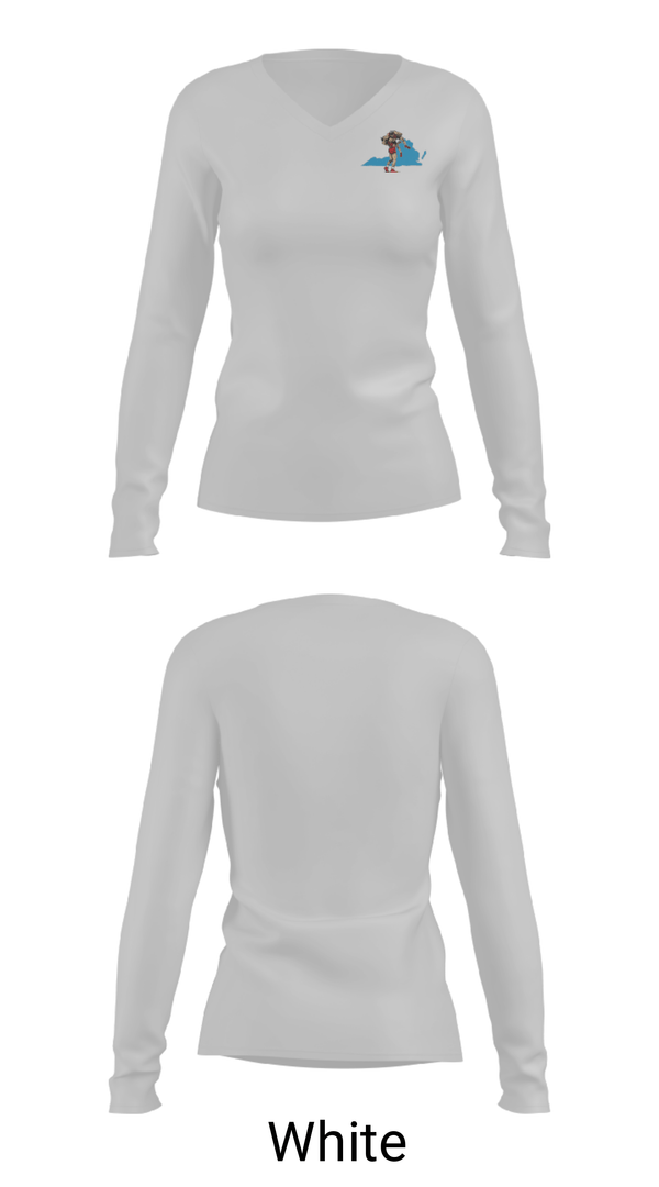 Women's Long Sleeve Vneck Shirt, Virginia Challenge Wrestling Association, Wrestling, Teamtime, Team time, sublimation, custom sports apparel, team uniforms, spirit wear, spiritwear, sports uniforms, custom shirts, team store, custom team store, fundraiser sports, apparel fundraiser