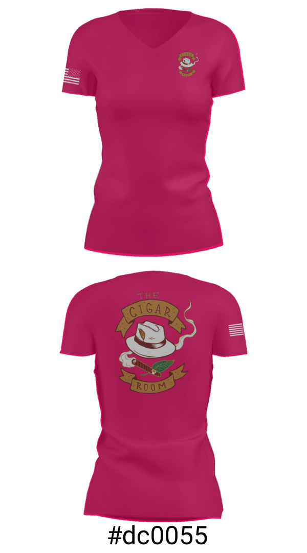 Women's Short Sleeve Vneck Shirt, The Cigar Room, , Teamtime, Team time, sublimation, custom sports apparel, team uniforms, spirit wear, spiritwear, sports uniforms, custom shirts, team store, custom team store, fundraiser sports, apparel fundraiser