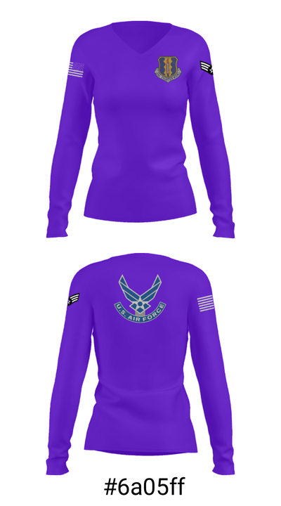 33rd Tactical Fighter Wing 38217245 Women's Long Sleeve V-neck Shirt - 7
