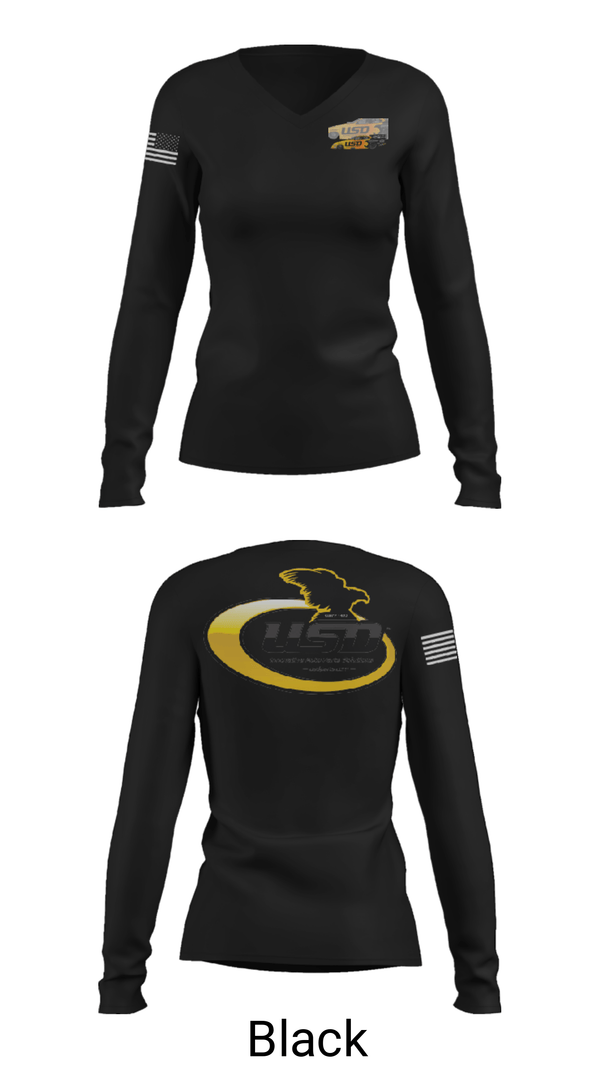 Women's Long Sleeve Vneck Shirt, USD INC., , Teamtime, Team time, sublimation, custom sports apparel, team uniforms, spirit wear, spiritwear, sports uniforms, custom shirts, team store, custom team store, fundraiser sports, apparel fundraiser