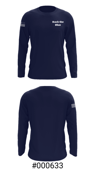 Long Sleeve Performance Shirt, Back the Blue, Police, Teamtime, Team time, sublimation, custom sports apparel, team uniforms, spirit wear, spiritwear, sports uniforms, custom shirts, team store, custom team store, fundraiser sports, apparel fundraiser
