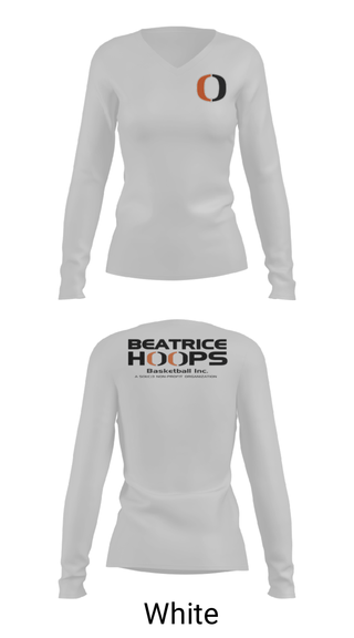 Women's Long Sleeve Vneck Shirt, Beatrice Hoops, Spirit Store, Teamtime, Team time, sublimation, custom sports apparel, team uniforms, spirit wear, spiritwear, sports uniforms, custom shirts, team store, custom team store, fundraiser sports, apparel fundraiser