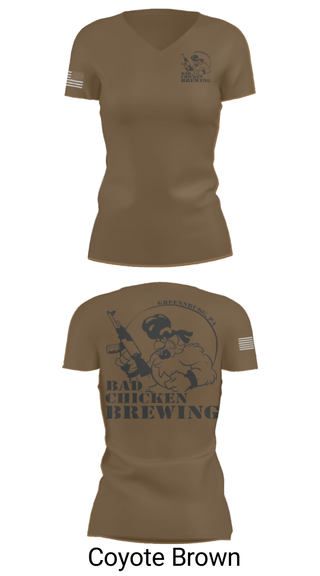 Women's Short Sleeve Vneck Shirt, Bad Chicken Brewing, Army, Teamtime, Team time, sublimation, custom sports apparel, team uniforms, spirit wear, spiritwear, sports uniforms, custom shirts, team store, custom team store, fundraiser sports, apparel fundraiser