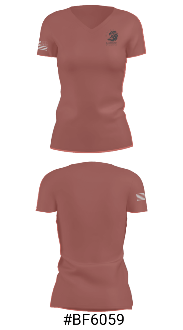 Women's Short Sleeve Vneck Shirt, Eastmont School, , Teamtime, Team time, sublimation, custom sports apparel, team uniforms, spirit wear, spiritwear, sports uniforms, custom shirts, team store, custom team store, fundraiser sports, apparel fundraiser