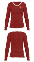 Garrard County High School Bowling 34387128 Women's Long Sleeve V-neck Shirt - 32