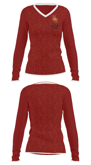Women's Long Sleeve Vneck Shirt, Garrard County High School Bowling, Bowling, Teamtime, Team time, sublimation, custom sports apparel, team uniforms, spirit wear, spiritwear, sports uniforms, custom shirts, team store, custom team store, fundraiser sports, apparel fundraiser
