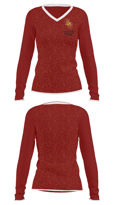 Garrard County High School Bowling 34387128 Women's Long Sleeve V-neck Shirt - 32