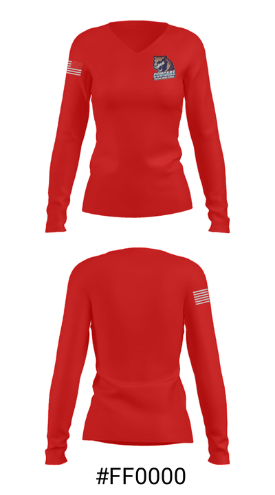 Central Middle School 39275107 Women's Long Sleeve V-neck Shirt - 20