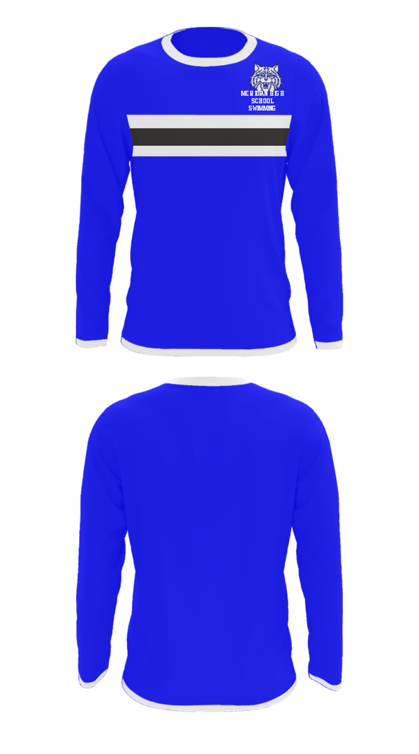 Long Sleeve Performance Shirt, Meridian High School Swimming, Swimming, Teamtime, Team time, sublimation, custom sports apparel, team uniforms, spirit wear, spiritwear, sports uniforms, custom shirts, team store, custom team store, fundraiser sports, apparel fundraiser