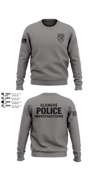 Crew Neck Sweatshirt, Glencoe Investigations, Police, Teamtime, Team time, sublimation, custom sports apparel, team uniforms, spirit wear, spiritwear, sports uniforms, custom shirts, team store, custom team store, fundraiser sports, apparel fundraiser