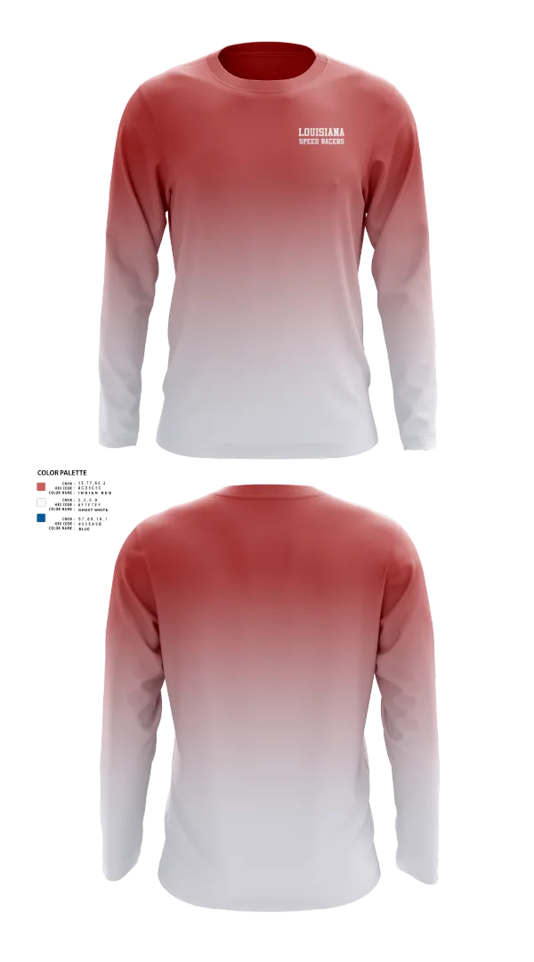 Long Sleeve Performance Shirt, Louisiana Speed Racers, Track & Field, Teamtime, Team time, sublimation, custom sports apparel, team uniforms, spirit wear, spiritwear, sports uniforms, custom shirts, team store, custom team store, fundraiser sports, apparel fundraiser