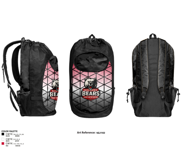 Gear Bag, Dolores Bears, Men's Basketball, Teamtime, Team time, sublimation, custom sports apparel, team uniforms, spirit wear, spiritwear, sports uniforms, custom shirts, team store, custom team store, fundraiser sports, apparel fundraiser