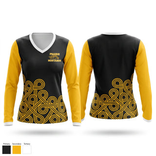 Womens Long Sleeve Vneck Shirt, Prairie Mustangs, Men's Basketball, Teamtime, Team time, sublimation, custom sports apparel, team uniforms, spirit wear, spiritwear, sports uniforms, custom shirts, team store, custom team store, fundraiser sports, apparel fundraiser