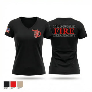 Womens Short Sleeve Vneck Shirt, Triangle Fire Department, Fire Department, Teamtime, Team time, sublimation, custom sports apparel, team uniforms, spirit wear, spiritwear, sports uniforms, custom shirts, team store, custom team store, fundraiser sports, apparel fundraiser