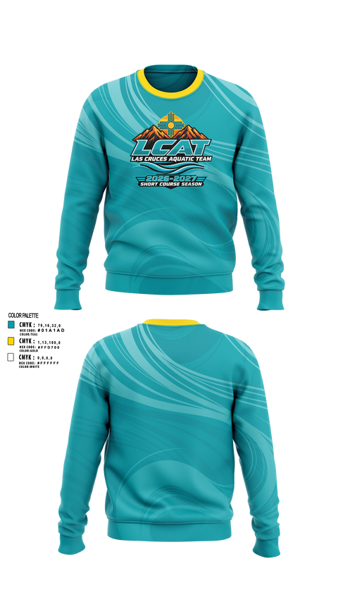 Crew Neck Sweatshirt, Las Cruces Aquatic Team, Swimming, Teamtime, Team time, sublimation, custom sports apparel, team uniforms, spirit wear, spiritwear, sports uniforms, custom shirts, team store, custom team store, fundraiser sports, apparel fundraiser