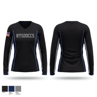 Womens Long Sleeve Vneck Shirt, Nysdoccs, Police, Teamtime, Team time, sublimation, custom sports apparel, team uniforms, spirit wear, spiritwear, sports uniforms, custom shirts, team store, custom team store, fundraiser sports, apparel fundraiser