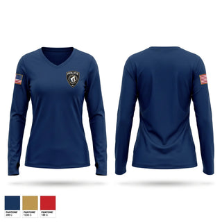 Womens Long Sleeve Vneck Shirt, Piscataway Township Police Department, Police, Teamtime, Team time, sublimation, custom sports apparel, team uniforms, spirit wear, spiritwear, sports uniforms, custom shirts, team store, custom team store, fundraiser sports, apparel fundraiser