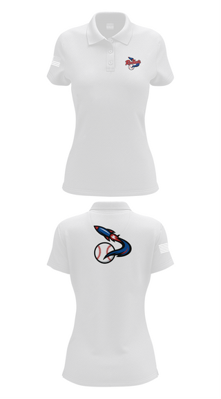 Womens Short Sleeve Performance Polo, Space Coast Rockets, Baseball, Teamtime, Team time, sublimation, custom sports apparel, team uniforms, spirit wear, spiritwear, sports uniforms, custom shirts, team store, custom team store, fundraiser sports, apparel fundraiser