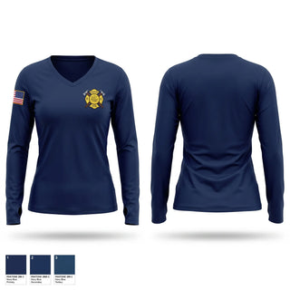 Womens Long Sleeve Vneck Shirt, Listie Vol Fire Co, Fire Department, Teamtime, Team time, sublimation, custom sports apparel, team uniforms, spirit wear, spiritwear, sports uniforms, custom shirts, team store, custom team store, fundraiser sports, apparel fundraiser