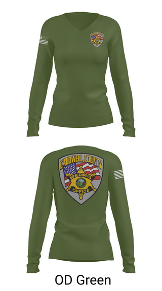 Womens Long Sleeve Vneck Shirt, Caldwell County Sheriff's Office, , Teamtime, Team time, sublimation, custom sports apparel, team uniforms, spirit wear, spiritwear, sports uniforms, custom shirts, team store, custom team store, fundraiser sports, apparel fundraiser