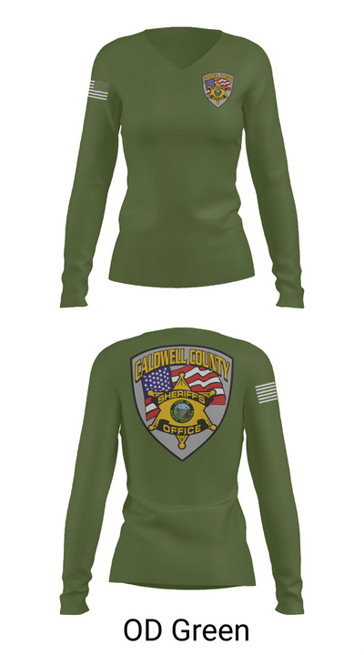 Caldwell County Sheriff's Office 64628956 Women's Long Sleeve V-neck Shirt - 54