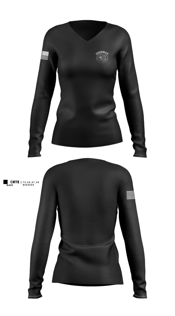 Womens Long Sleeve Vneck Shirt, RPD, Police, Teamtime, Team time, sublimation, custom sports apparel, team uniforms, spirit wear, spiritwear, sports uniforms, custom shirts, team store, custom team store, fundraiser sports, apparel fundraiser