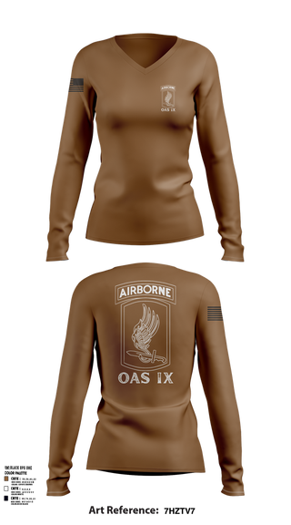 Womens Long Sleeve Vneck Shirt, 173RD ABN, Army, Teamtime, Team time, sublimation, custom sports apparel, team uniforms, spirit wear, spiritwear, sports uniforms, custom shirts, team store, custom team store, fundraiser sports, apparel fundraiser