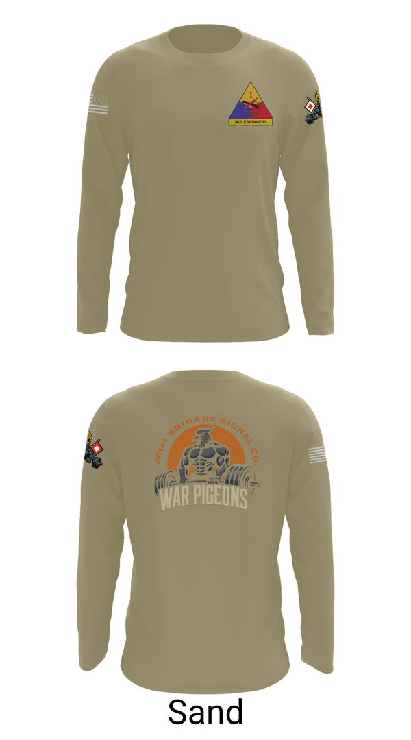 Long Sleeve Performance Shirt, 261st War Pigeons, Army, Teamtime, Team time, sublimation, custom sports apparel, team uniforms, spirit wear, spiritwear, sports uniforms, custom shirts, team store, custom team store, fundraiser sports, apparel fundraiser