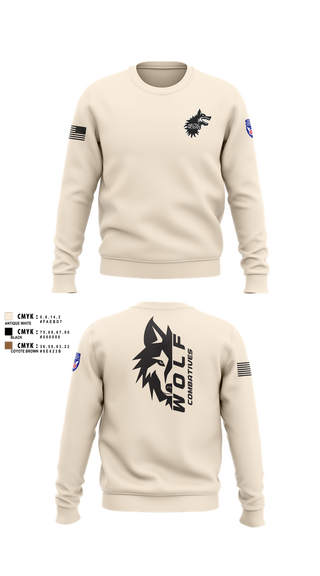Crew Neck Sweatshirt, Wolf Combatives, Army, Teamtime, Team time, sublimation, custom sports apparel, team uniforms, spirit wear, spiritwear, sports uniforms, custom shirts, team store, custom team store, fundraiser sports, apparel fundraiser