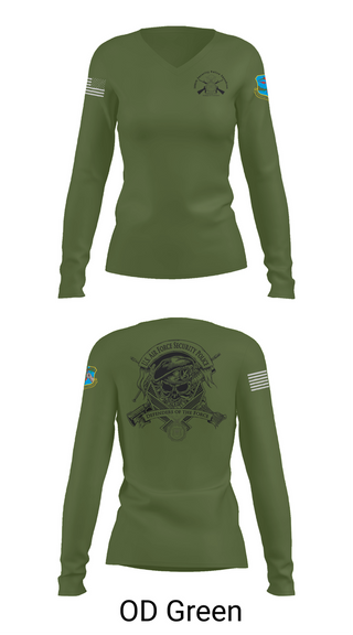 Womens Long Sleeve Vneck Shirt, 380th Security Police Squadron, , Teamtime, Team time, sublimation, custom sports apparel, team uniforms, spirit wear, spiritwear, sports uniforms, custom shirts, team store, custom team store, fundraiser sports, apparel fundraiser