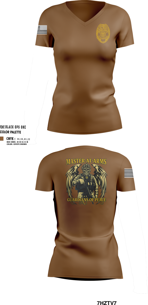 Womens Short Sleeve Vneck Shirt, Master at Arms, Navy, Teamtime, Team time, sublimation, custom sports apparel, team uniforms, spirit wear, spiritwear, sports uniforms, custom shirts, team store, custom team store, fundraiser sports, apparel fundraiser