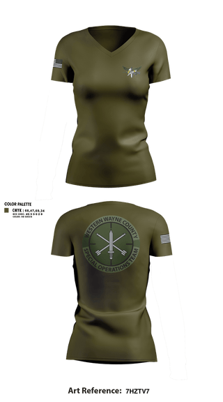 Womens Short Sleeve Vneck Shirt, Western Wayne County Special Operations Team, Police, Teamtime, Team time, sublimation, custom sports apparel, team uniforms, spirit wear, spiritwear, sports uniforms, custom shirts, team store, custom team store, fundraiser sports, apparel fundraiser