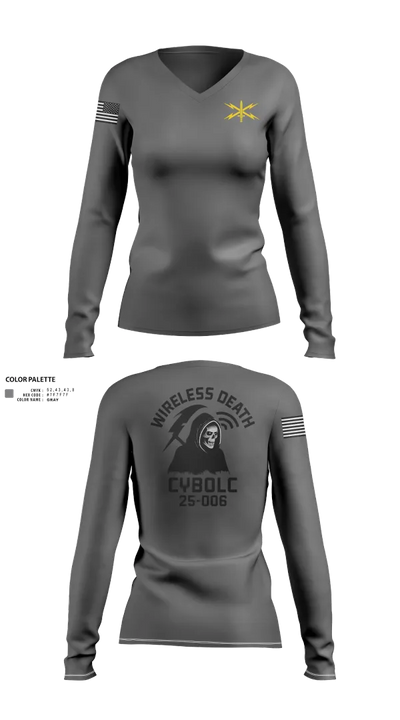 CyBOLC 25-006 6118734 Women's Long Sleeve V-neck Shirt - 200