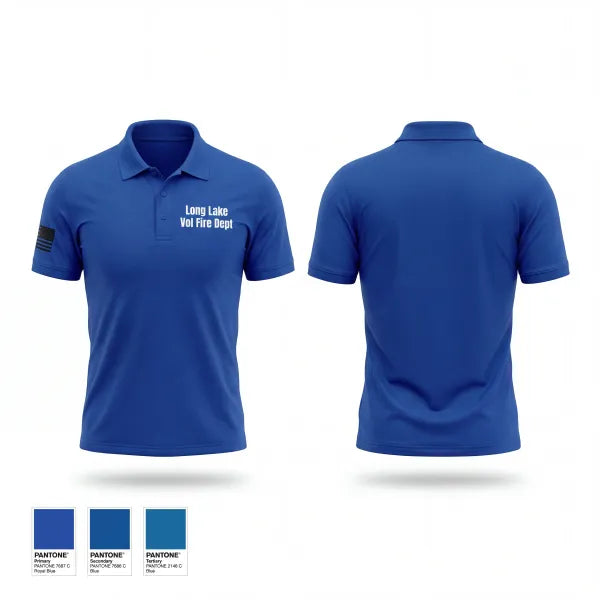 Short Sleeve Performance Polo, Long Lake Vol. Fire Dept., Fire Department, Teamtime, Team time, sublimation, custom sports apparel, team uniforms, spirit wear, spiritwear, sports uniforms, custom shirts, team store, custom team store, fundraiser sports, apparel fundraiser