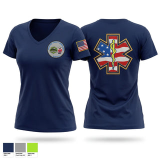 Womens Short Sleeve Vneck Shirt, Frontier County Ambulance, EMS/EMT, Teamtime, Team time, sublimation, custom sports apparel, team uniforms, spirit wear, spiritwear, sports uniforms, custom shirts, team store, custom team store, fundraiser sports, apparel fundraiser