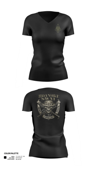 Womens Short Sleeve Vneck Shirt, Roanoke SWAT, Police, Teamtime, Team time, sublimation, custom sports apparel, team uniforms, spirit wear, spiritwear, sports uniforms, custom shirts, team store, custom team store, fundraiser sports, apparel fundraiser