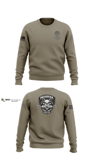 Crew Neck Sweatshirt, Pasadena K9, Police, Teamtime, Team time, sublimation, custom sports apparel, team uniforms, spirit wear, spiritwear, sports uniforms, custom shirts, team store, custom team store, fundraiser sports, apparel fundraiser