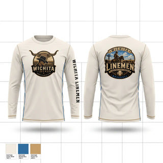 Long Sleeve Performance Shirt, Wichita Linemen, Baseball, Teamtime, Team time, sublimation, custom sports apparel, team uniforms, spirit wear, spiritwear, sports uniforms, custom shirts, team store, custom team store, fundraiser sports, apparel fundraiser