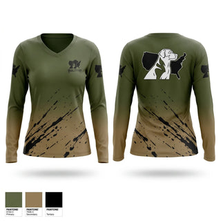 Womens Long Sleeve Vneck Shirt, Quality K9 Concepts, , Teamtime, Team time, sublimation, custom sports apparel, team uniforms, spirit wear, spiritwear, sports uniforms, custom shirts, team store, custom team store, fundraiser sports, apparel fundraiser