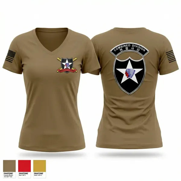 Womens Short Sleeve Vneck Shirt, 2ID DIVARTY, Army, Teamtime, Team time, sublimation, custom sports apparel, team uniforms, spirit wear, spiritwear, sports uniforms, custom shirts, team store, custom team store, fundraiser sports, apparel fundraiser