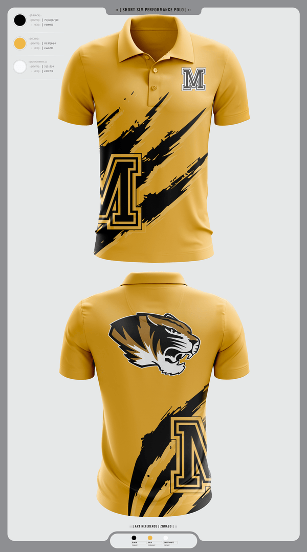 Short Sleeve Performance Polo, Marceline Tigers, , Teamtime, Team time, sublimation, custom sports apparel, team uniforms, spirit wear, spiritwear, sports uniforms, custom shirts, team store, custom team store, fundraiser sports, apparel fundraiser