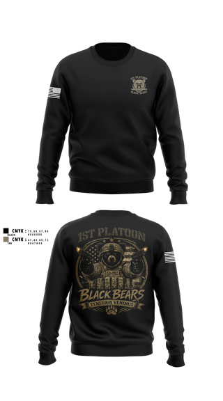Crew Neck Sweatshirt, 1ST PLT, 94MP, Army, Teamtime, Team time, sublimation, custom sports apparel, team uniforms, spirit wear, spiritwear, sports uniforms, custom shirts, team store, custom team store, fundraiser sports, apparel fundraiser