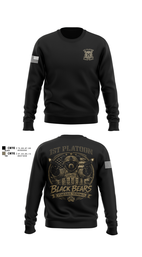 Crew Neck Sweatshirt, 1ST PLT, 94MP, Army, Teamtime, Team time, sublimation, custom sports apparel, team uniforms, spirit wear, spiritwear, sports uniforms, custom shirts, team store, custom team store, fundraiser sports, apparel fundraiser