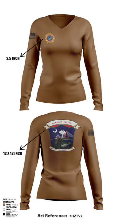 4th Medical Logistics 59116448 Women's Long Sleeve V-neck Shirt - 102