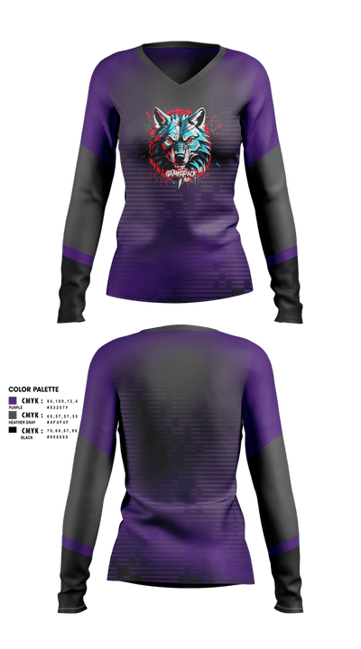 GamerPack Women's Long Sleeve V-neck Shirt - 2
