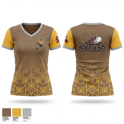 Del oro sun devils 31355760 Women's Short Sleeve V-neck Shirt - 1