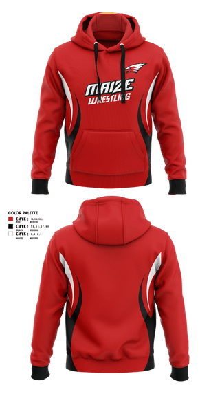 Hoodie, Maize, Wrestling, Teamtime, Team time, sublimation, custom sports apparel, team uniforms, spirit wear, spiritwear, sports uniforms, custom shirts, team store, custom team store, fundraiser sports, apparel fundraiser