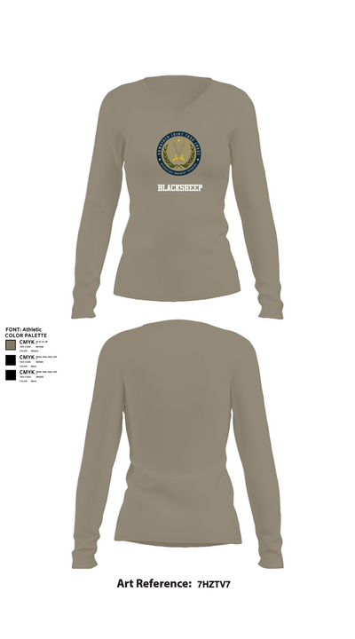 BLACKSHEEP 58862333 Women's Long Sleeve V-neck Shirt - 62
