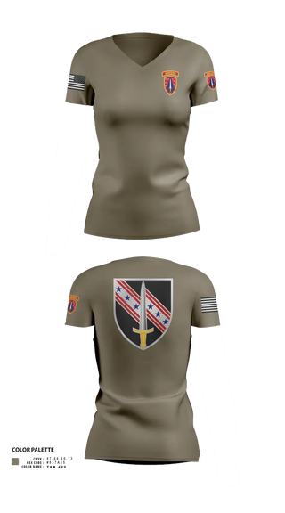 Womens Short Sleeve Vneck Shirt, 6/54th SFAB, National Guard, Teamtime, Team time, sublimation, custom sports apparel, team uniforms, spirit wear, spiritwear, sports uniforms, custom shirts, team store, custom team store, fundraiser sports, apparel fundraiser